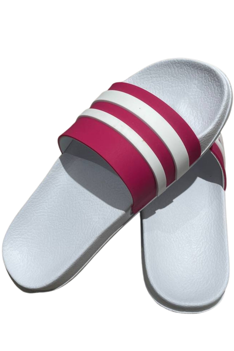 Ciabatte da ragazza con logo lettering a contrasto sulla fascia frontale GCK111