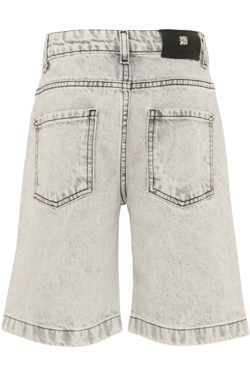 Bermuda da ragazza in denim scuro con strappi frontali RBP26093BE
