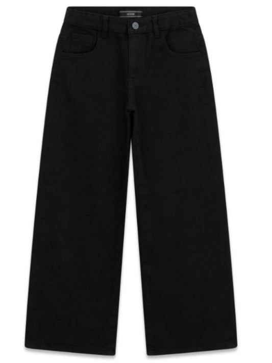 Jeans da ragazza in denim scuro con maxi logo monogram stampato ton sur tin sul retro J6YB08W2634