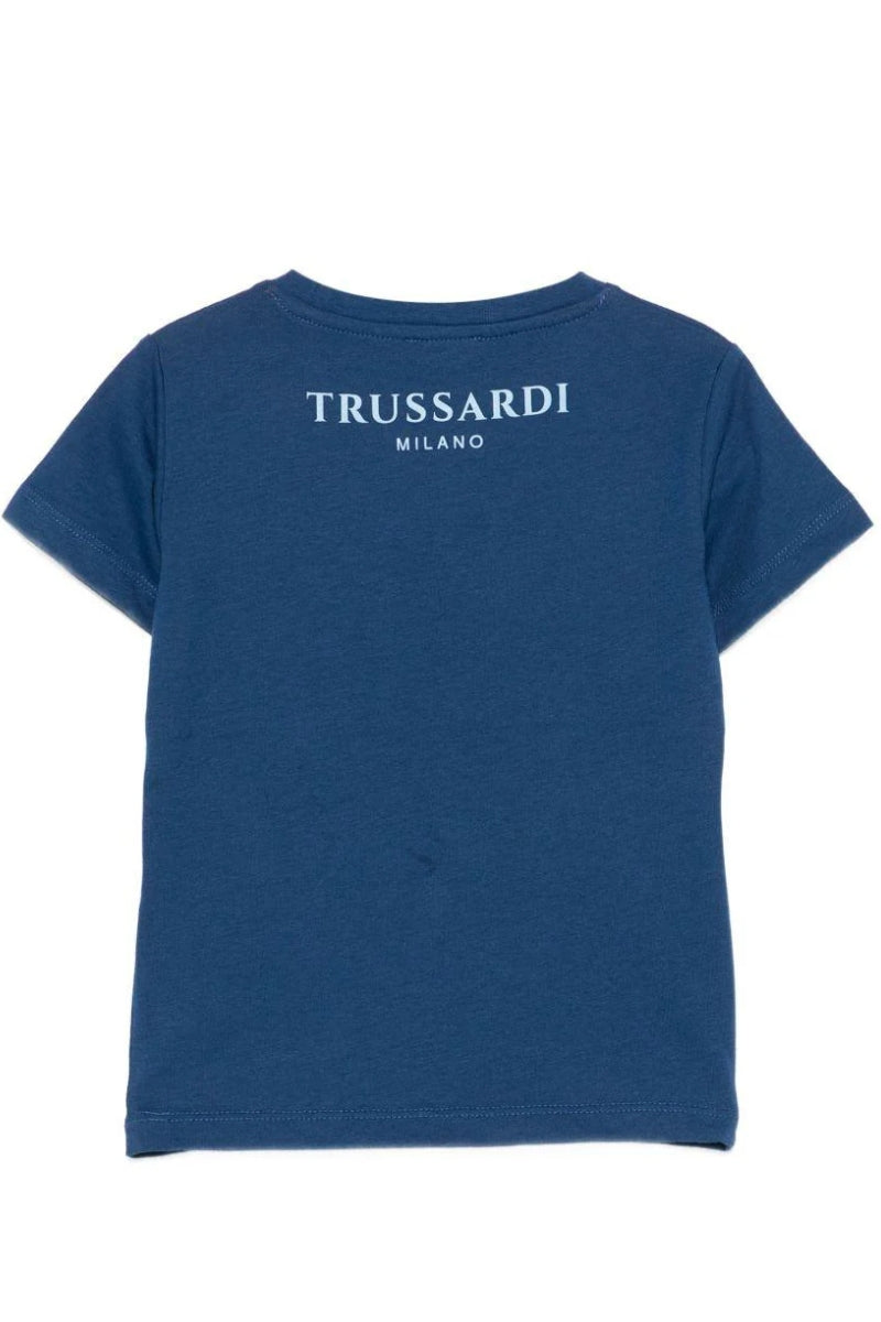 T-shirt da neonato e bambino in cotone con logo stampato a contrasto colore sul davanti TIP26093TS