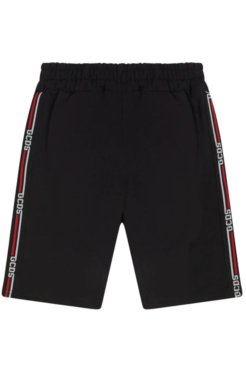 Bermuda da ragazzo e ragazza in cotone con multi logo a contrasto sui lati C1BJQL554F004