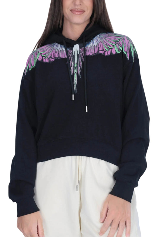 Felpa da ragazza in cotone con stampa ali stilizzate fronte e retro 25ICM30000