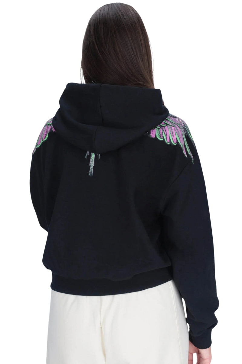 Felpa da ragazza in cotone con stampa ali stilizzate fronte e retro 25ICM30000