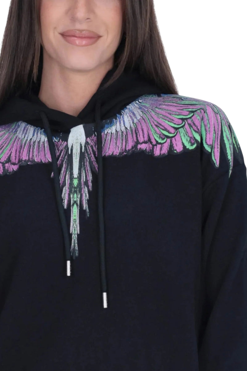 Felpa da ragazza in cotone con stampa ali stilizzate fronte e retro 25ICM30000