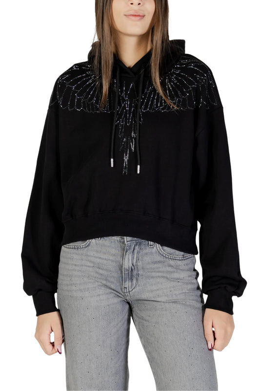 Felpa da ragazza in cotone con design iconico ali con strass fronte e retro 25ICM30028