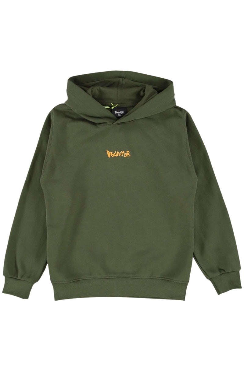 Felpa da ragazzo in cotone garzato con maxi logo lettering sul retro a contrasto colore 25IDK58600