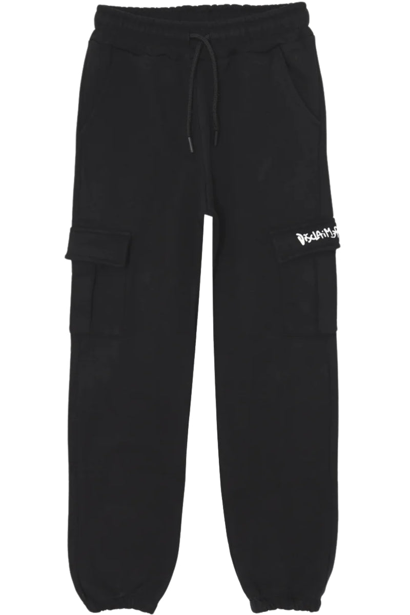 Pantaloni tuta da ragazzo modello cargo con logo lettering 25IDK58605