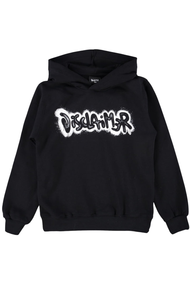 Felpa da ragazzo e ragazza con cappuccio e logo lettering effetto vernice spray 25IDK58616