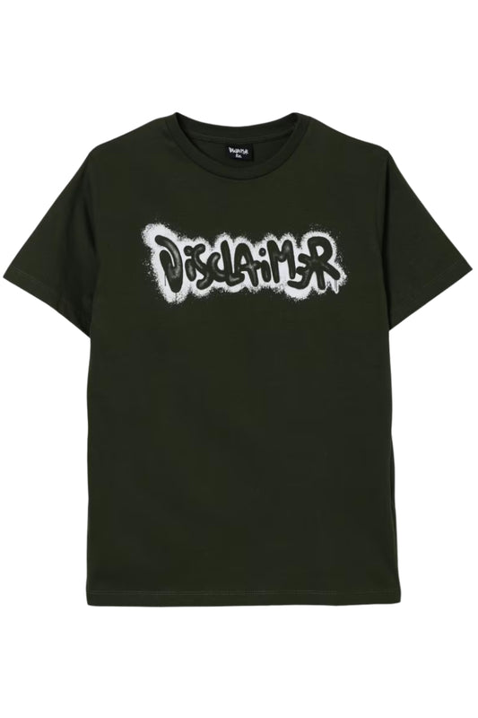 T-shirt girocollo da ragazzo e ragazza con logo lettering effetto vernice spray 25IDK58619