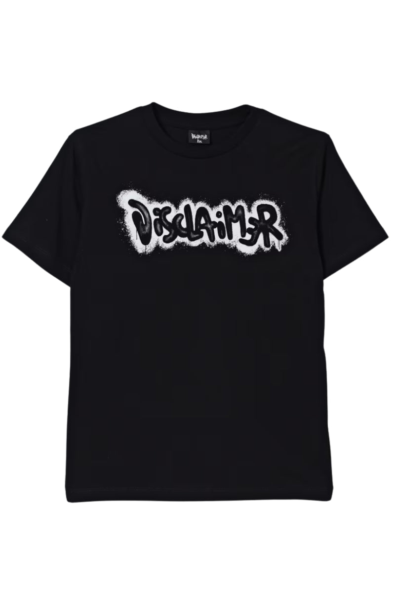 T-shirt girocollo da ragazzo e ragazza con logo lettering effetto vernice spray 25IDK58619