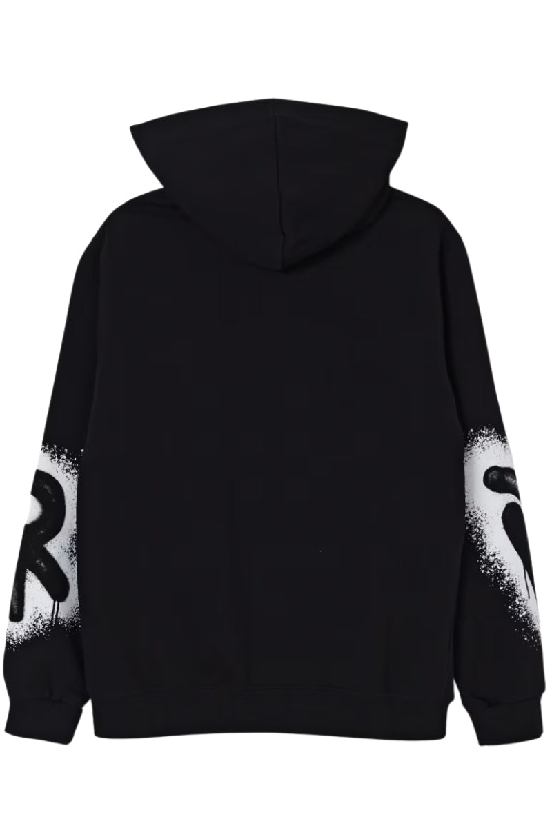 Felpa da ragazzo con cappuccio e maxi logo lettering sul davanti effetto vernice spray 25IDK58620