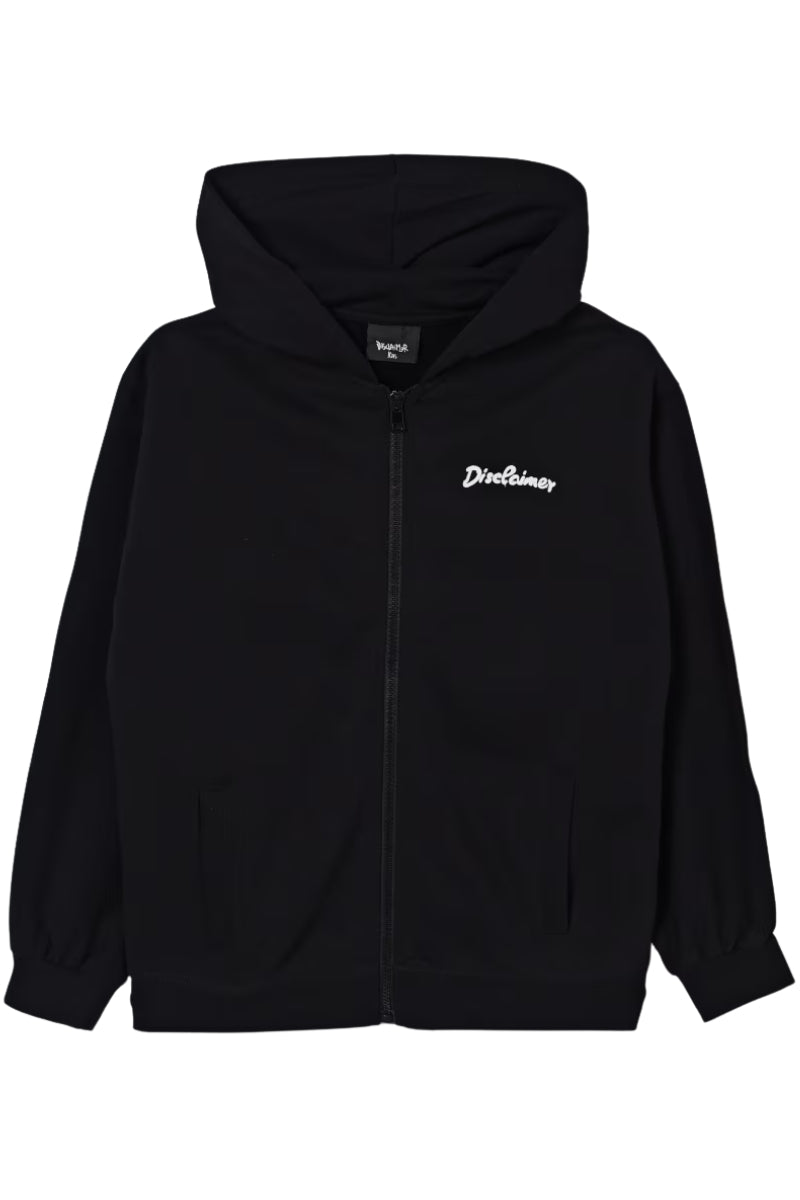 Felpa aperta da ragazzo e ragazza con mini logo davanti e maxi logo sul retro 25IDK58702