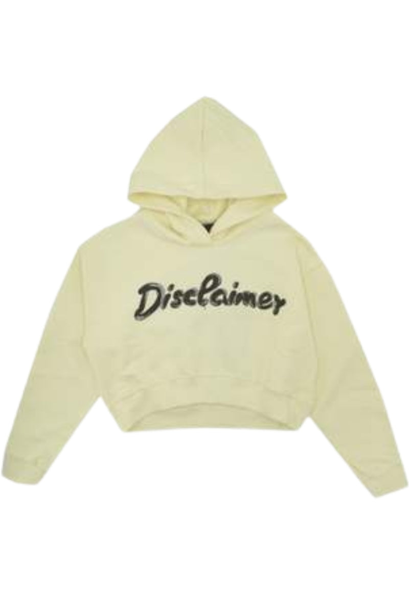 Felpa cropped da ragazza con stampa logo lettering sul davanti 25IDK58706