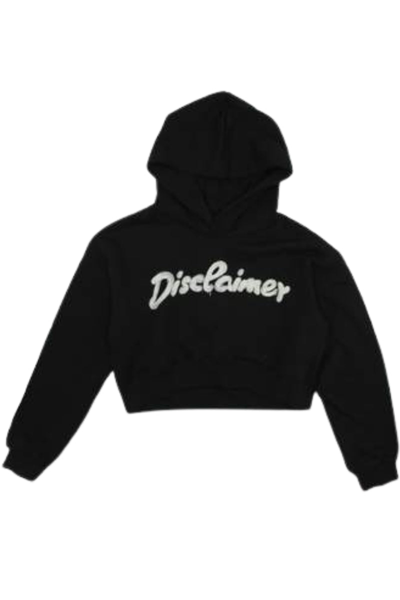 Felpa cropped da ragazza con stampa logo lettering sul davanti 25IDK58706