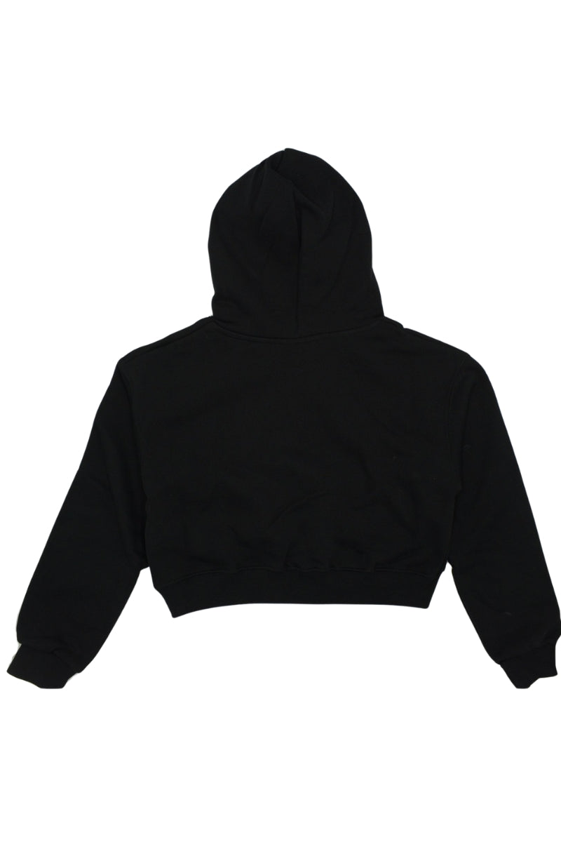 Felpa cropped da ragazza con stampa logo lettering sul davanti 25IDK58706