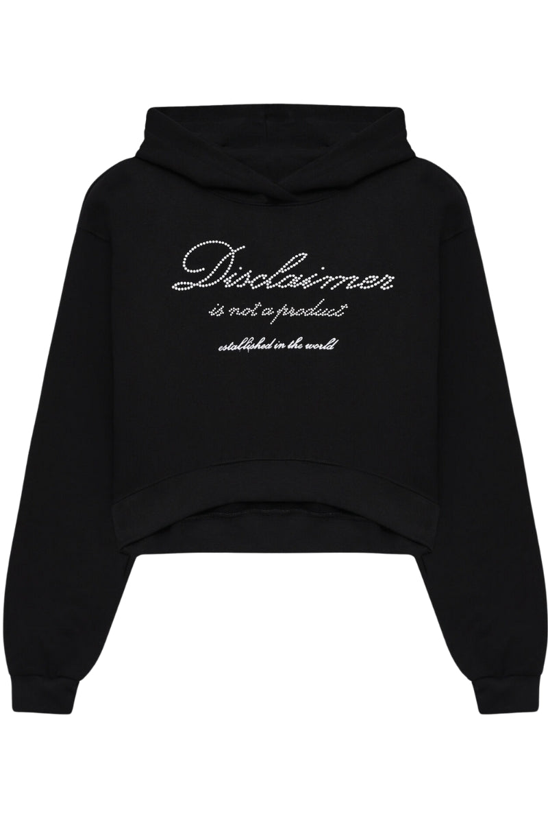 Felpa da ragazza con cappuccio e logo lettering con perline 25IDK58729