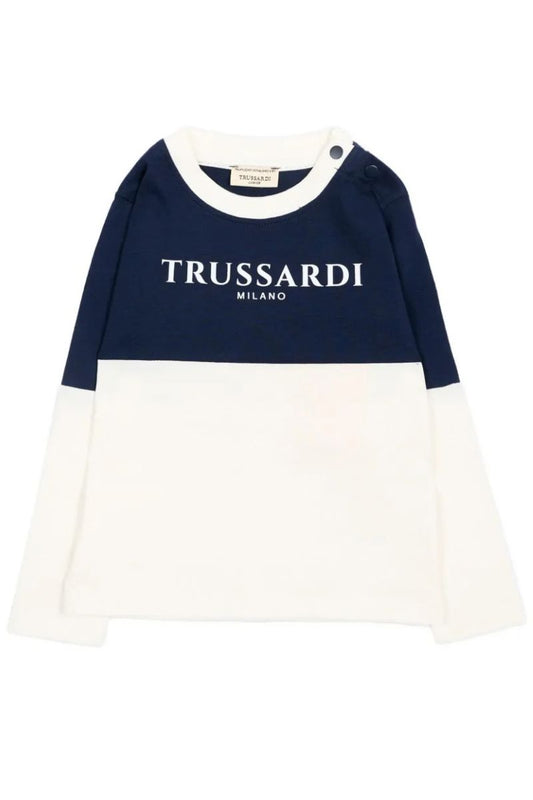 Maglia da neonato e bambino in cotone con motivo color block bicolor TIA26055TS