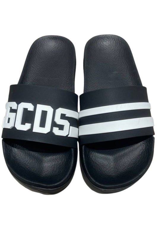 Ciabatte da ragazzo con logo lettering a contrasto sulla fascia frontale GCK113