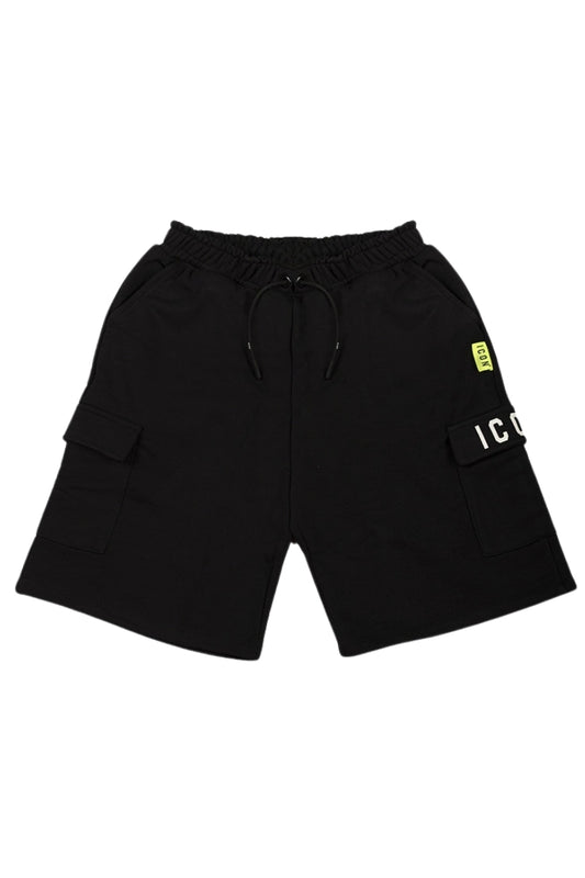 Bermuda cargo da ragazzo con logo lettering sulla patta laterale IBSH00689