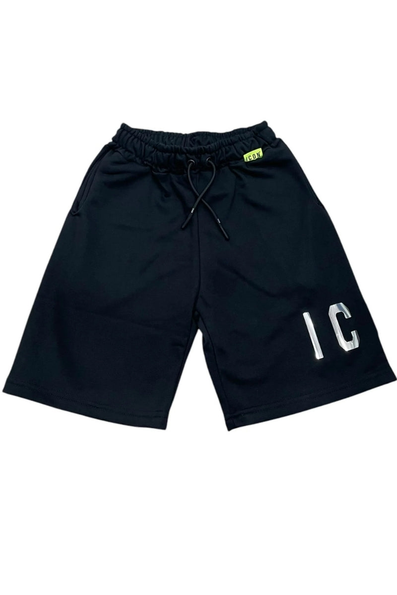Bermuda da ragazzo con logo lettering laminato laterale IBSH00653