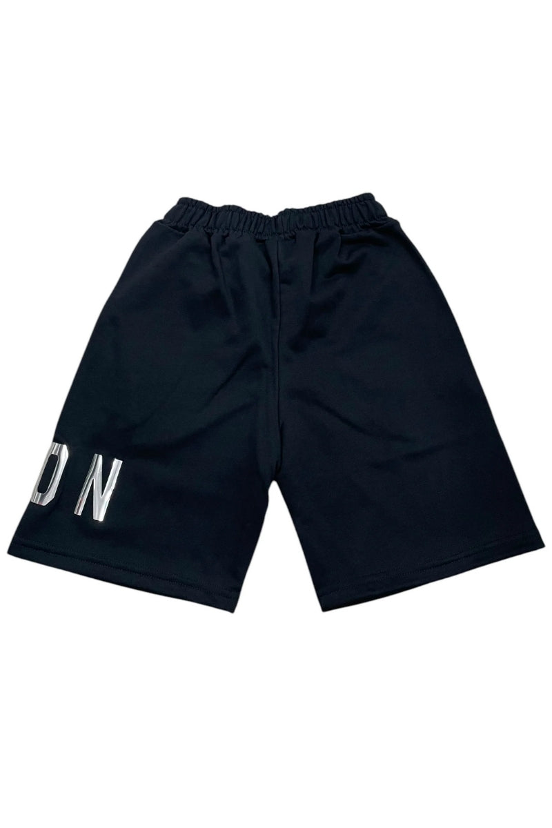 Bermuda da ragazzo con logo lettering laminato laterale IBSH00653