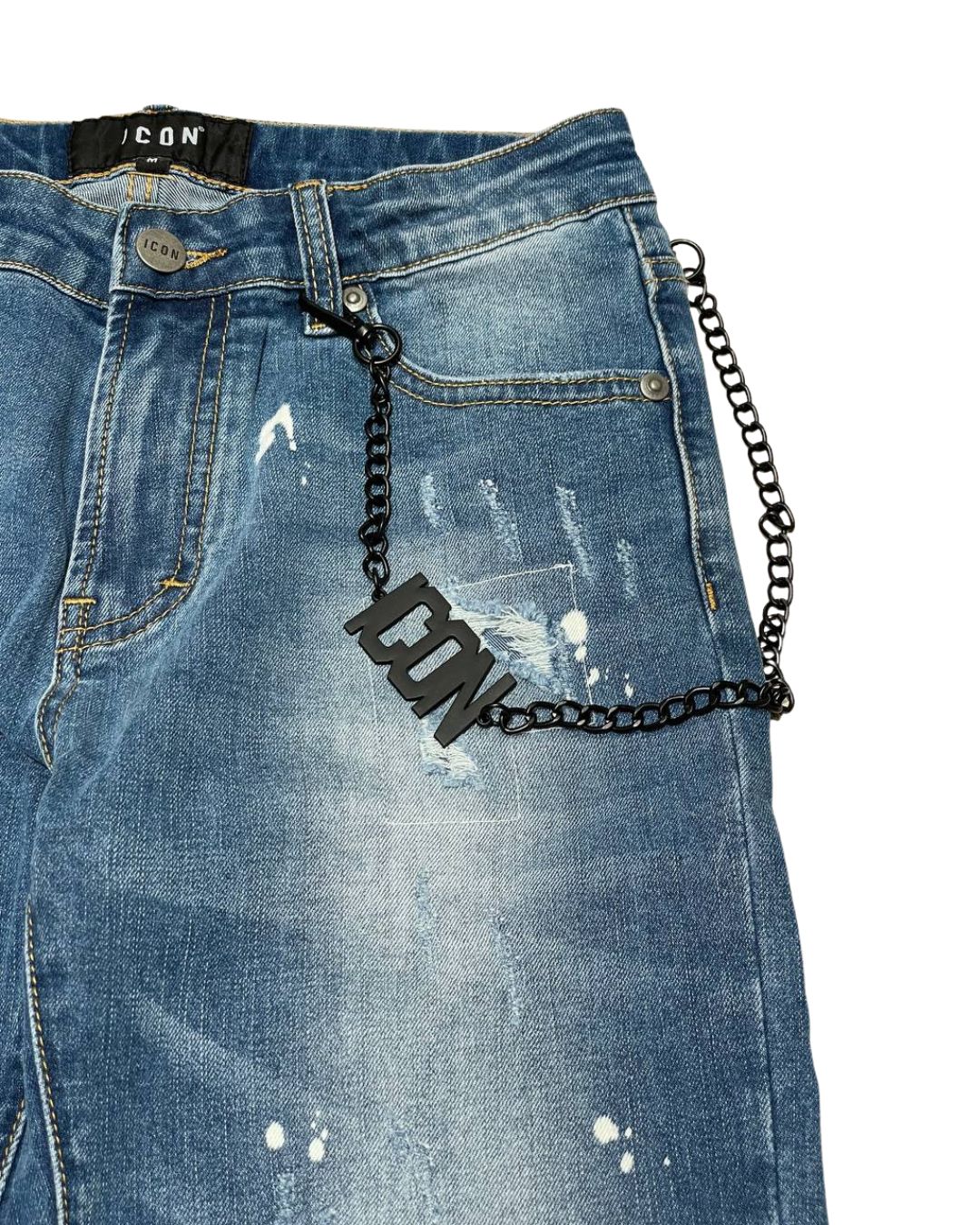 Jeans da ragazzo con catena logata in dotazione IBDT00450