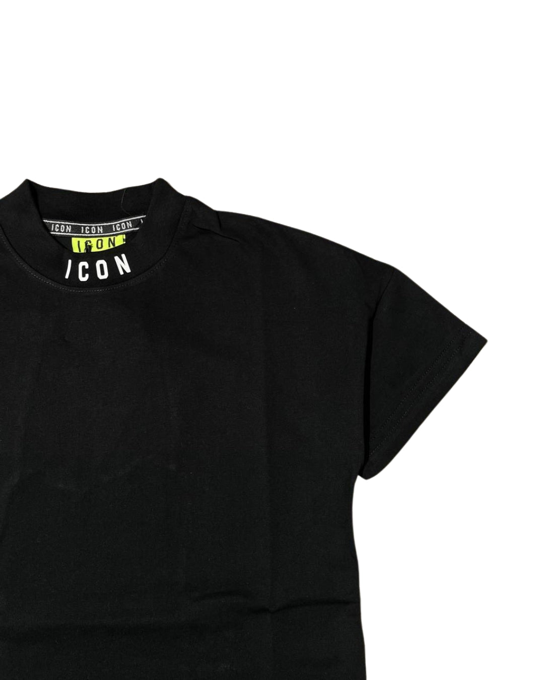 T-shirt da ragazzo in cotone con logo lettering sul collo e sul retro IBKS00584