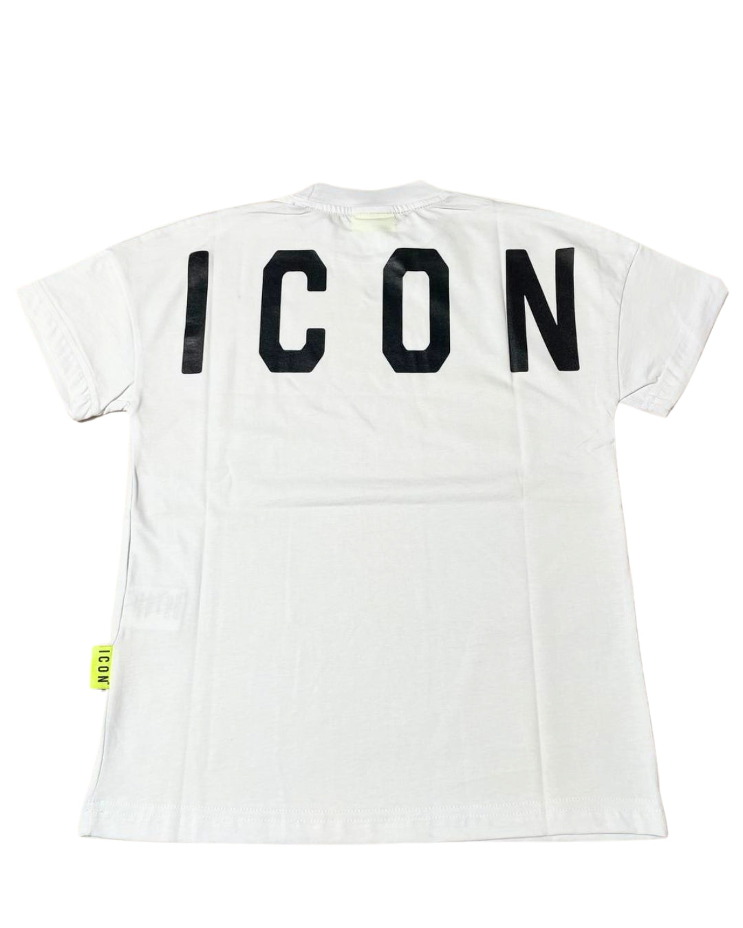 T-shirt da ragazzo in cotone con logo lettering sul collo e sul retro IBKS00584
