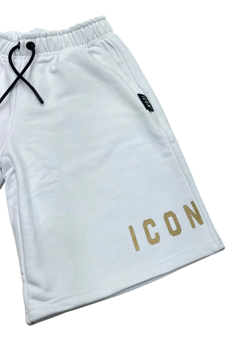 Bermuda da ragazzo con logo lettering oro sulla gamba sinistra IBSH00684