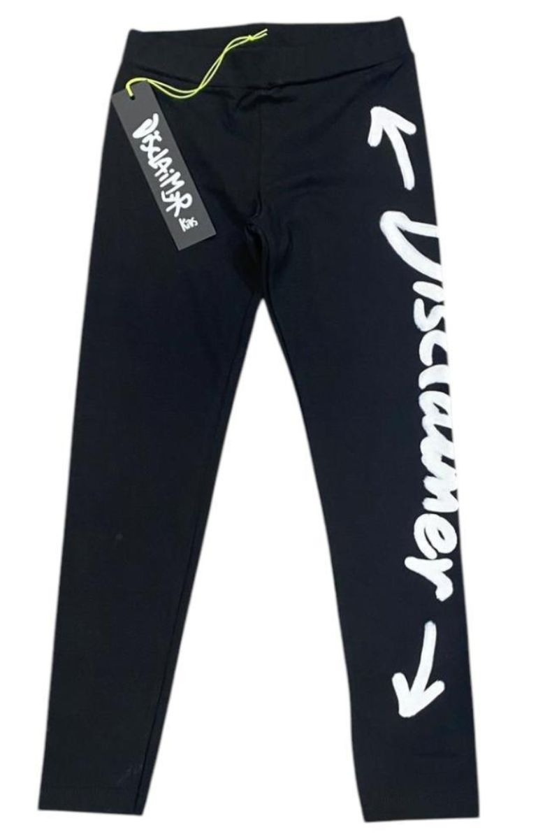 Leggins da ragazza in cotone con maxi logo lettering a sinistra 25EDK58504