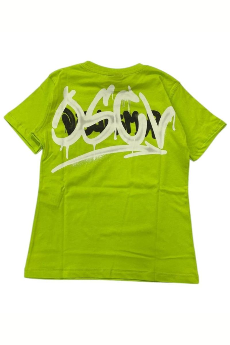 T-shirt girocollo da ragazzo con stampa con logo effetto vernice spray sul retro 25EDK58468