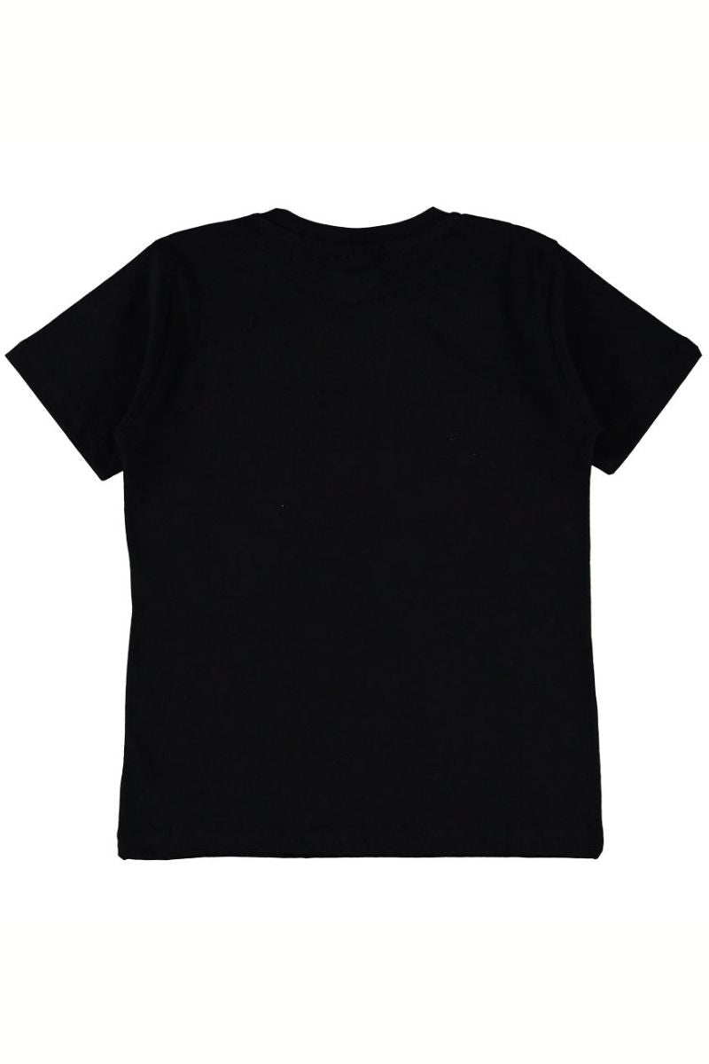 T-shirt girocollo da ragazzo con stampa logo lettering effetto murales sul davanti 25EDK58408