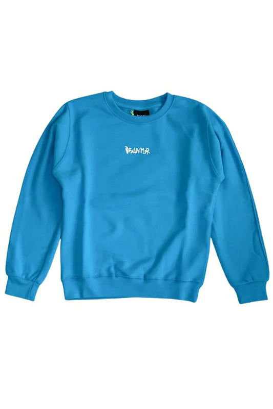 Felpa girocollo da bambino e ragazzo con maxi logo a contrasto sul retro effetto vernice spray 25EDK58404