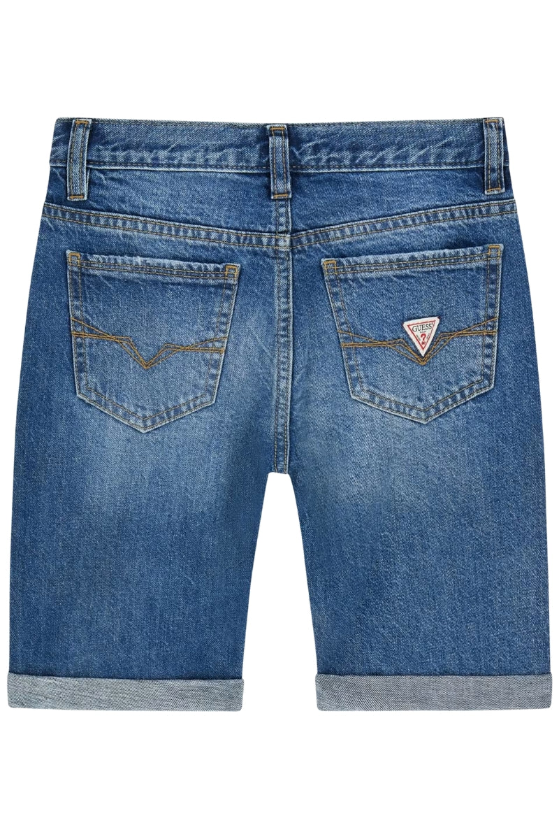 Bermuda da ragazzo in denim con vita media L6GD06D41E0