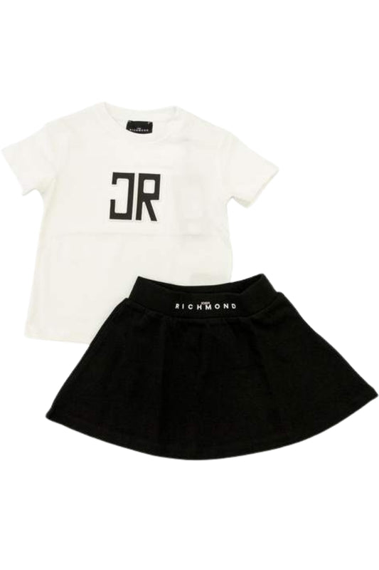 Completo da ragazza due pezzi in cotone con logo monogram RGP26005CJ