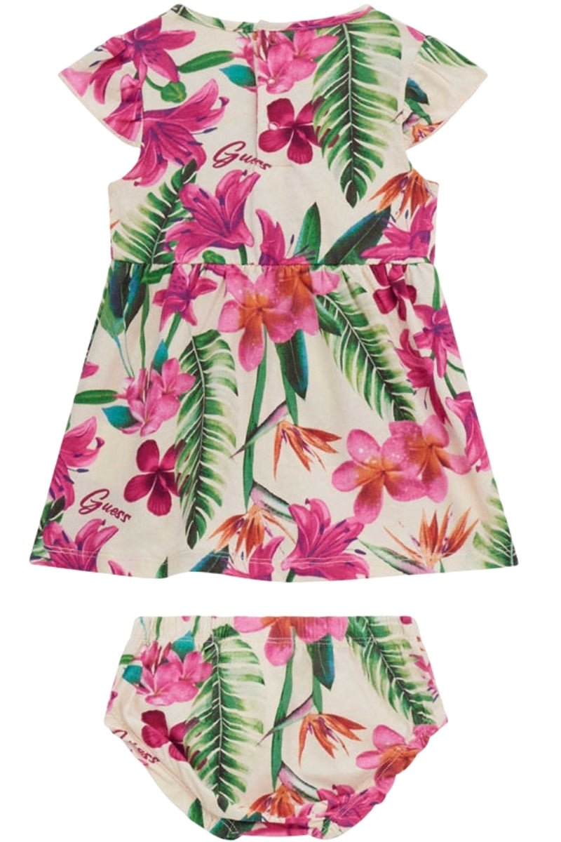 Vestitino da neonata con stampa a fantasia floreale e culotte in dotazione A5GK08K6YW4