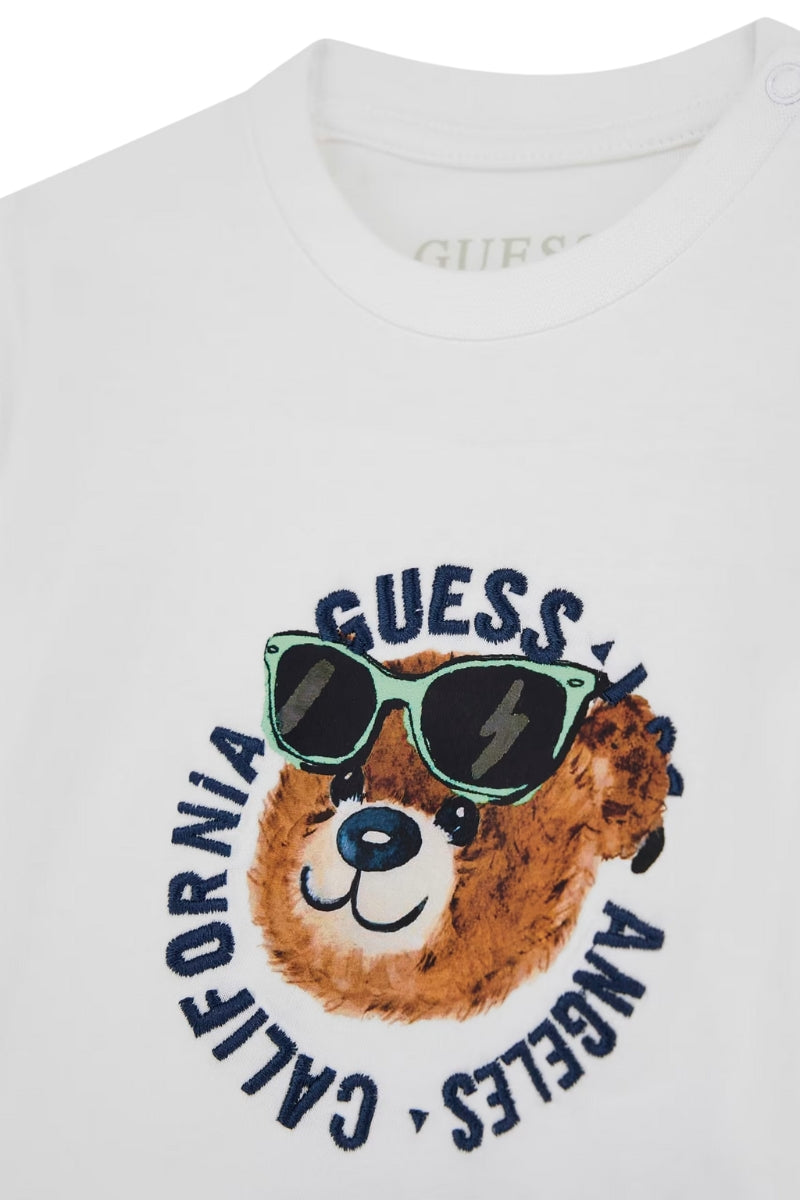 Completo da neonato due pezzi con stampa con logo e orsacchiotto I5GG09K5M20