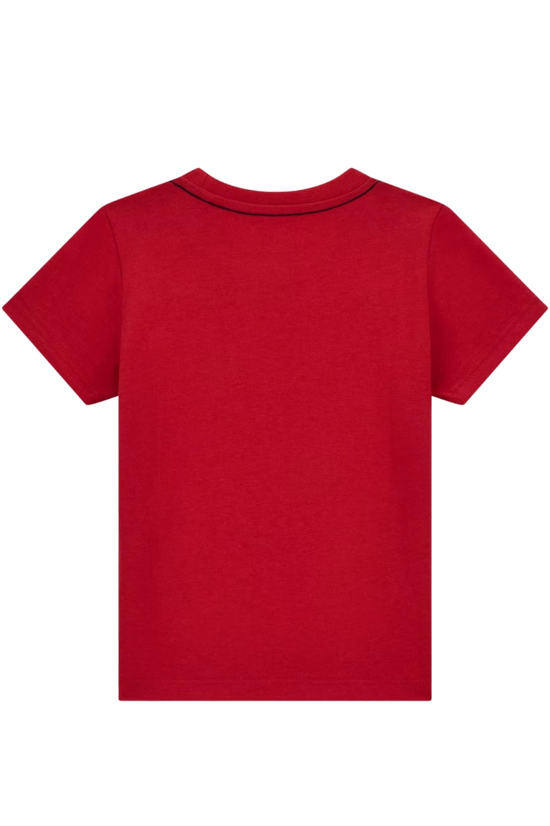 T-shirt girocollo da bambino con maxi triangolo logato a contrasto colore N73I55K8HM0