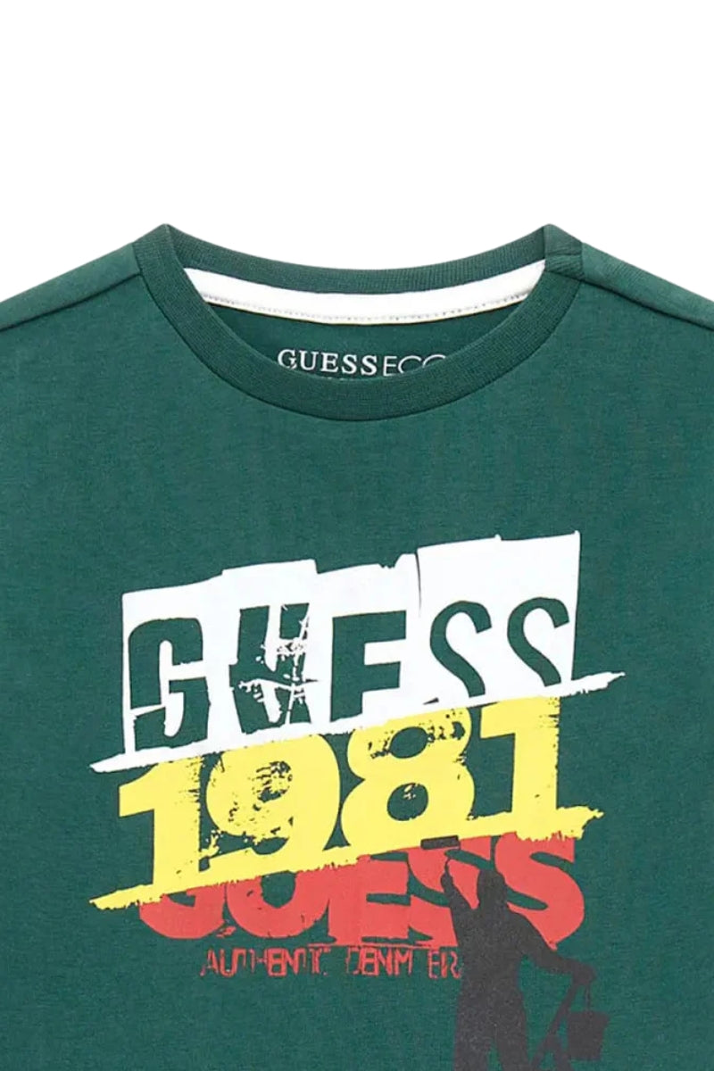 T-shirt girocollo da neonato e bambino con maxi stampa a contrasto colore N5RI02K8HM4