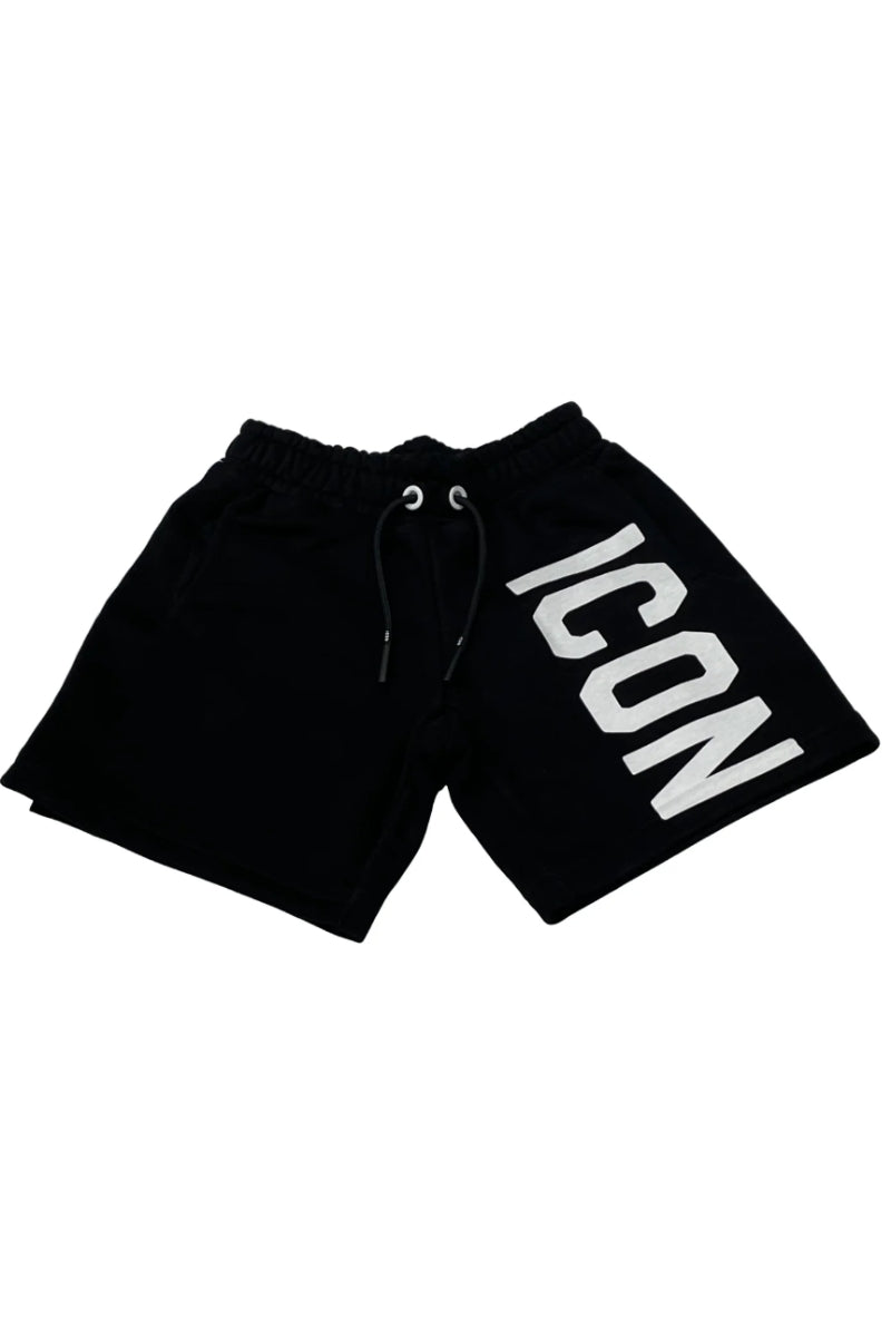 Shorts da ragazza con fasce a contrasto laterali e maxi logo lettering a sinistra IGSH00532