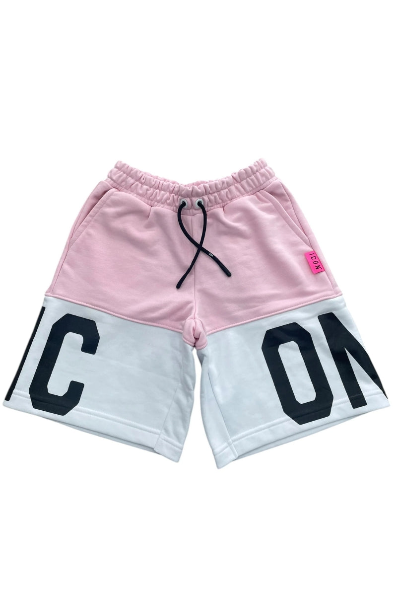 Shorts da ragazza con design bicolor e maxi logo lettering frontale IGSH00500