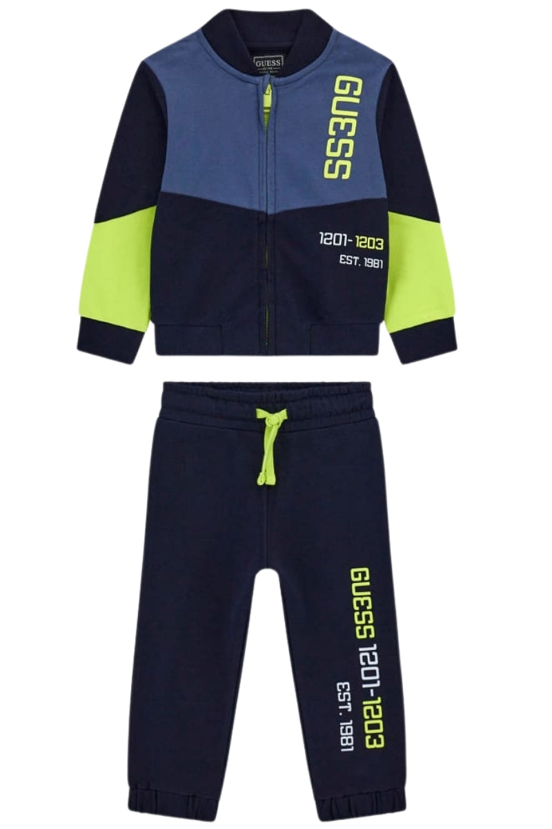 Tuta da bambino due pezzi con felpa, pantalone e dettagli con colori a contrasto N5RG06KA6R4