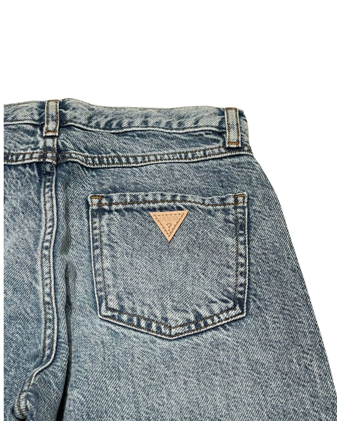 Jeans da ragazza con lavaggio chiaro e vestibilità palazzo anni '90 J5GA02D4MU2