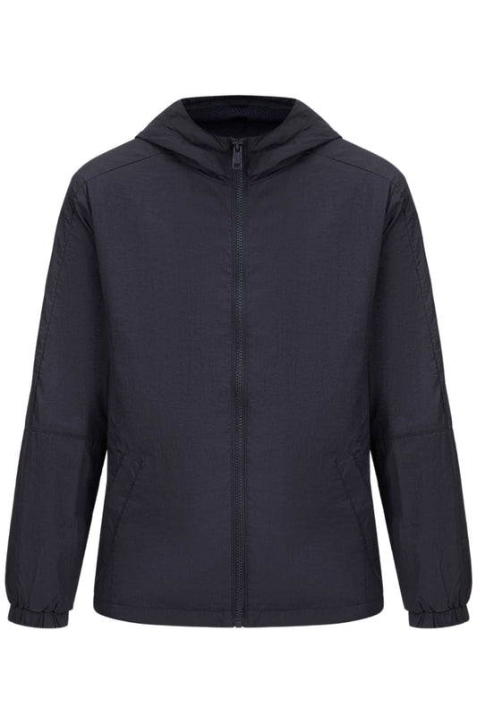 Giubbotto da ragazzo impermeabile con cappuccio fisso e zip integrale L5RL13WF6Z0