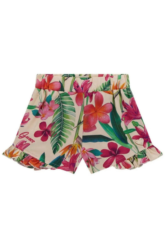 Shorts da neonata e bambina in viscosa con stampa floreale all over multicolor K5GD06WG5S2