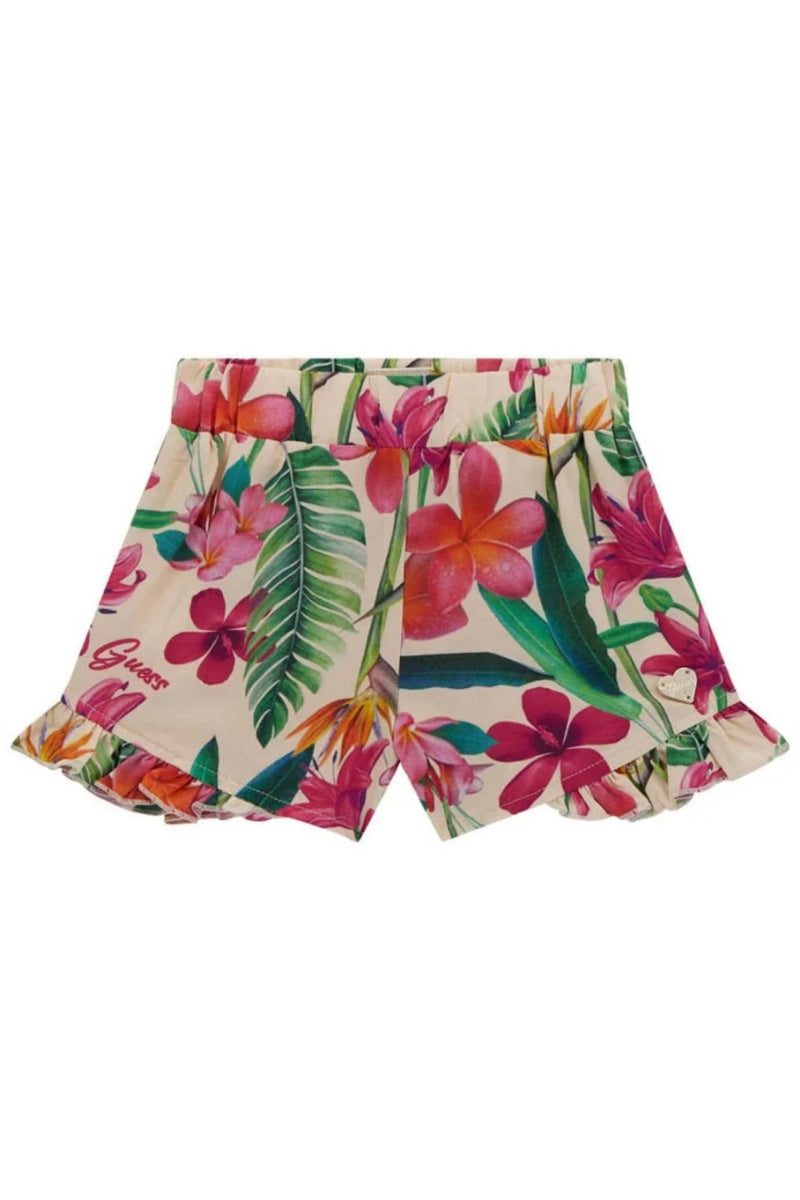 Shorts da neonata e bambina in viscosa con stampa floreale all over multicolor K5GD06WG5S2