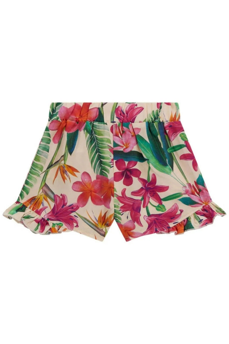 Shorts da neonata e bambina in viscosa con stampa floreale all over multicolor K5GD06WG5S2
