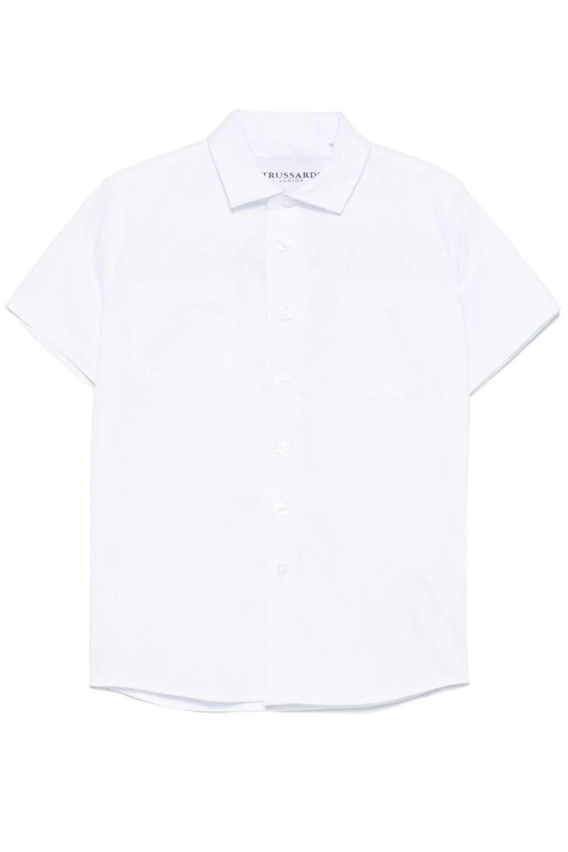 Camicia da bambino a maniche corte con maxi logo lettering sul retro TBP25050CA