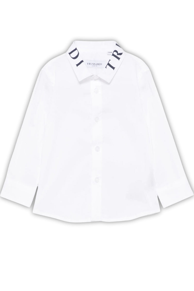 Camicia da neonato con maxi logo lettering sul colletto TIP25091CA