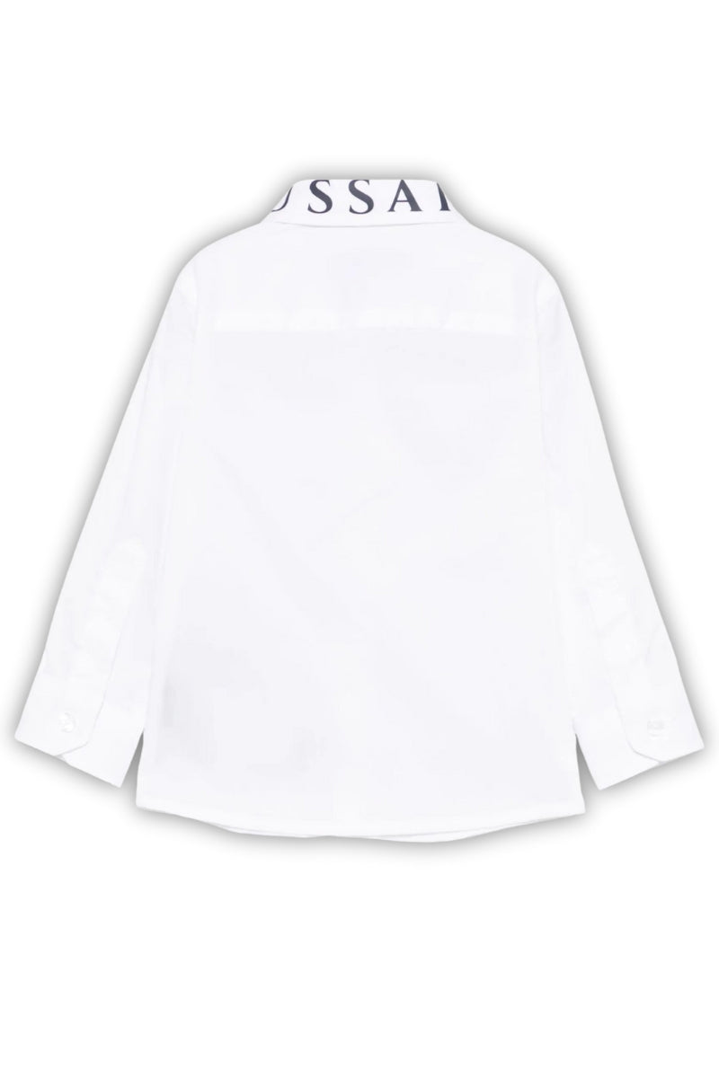 Camicia da neonato con maxi logo lettering sul colletto TIP25091CA